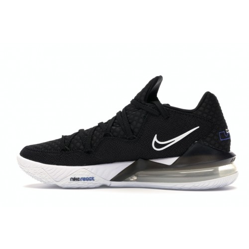 Кроссы Nike LeBron 17 Low Black White - мужская сетка размеров