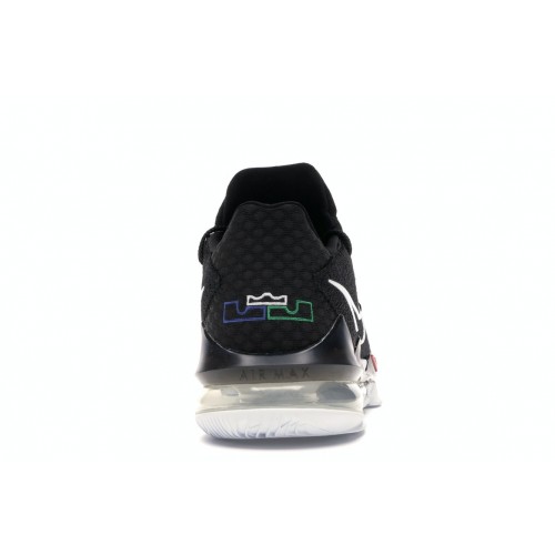 Кроссы Nike LeBron 17 Low Black White - мужская сетка размеров