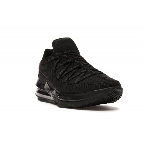 Кроссы Nike LeBron 17 Low Triple Black - мужская сетка размеров