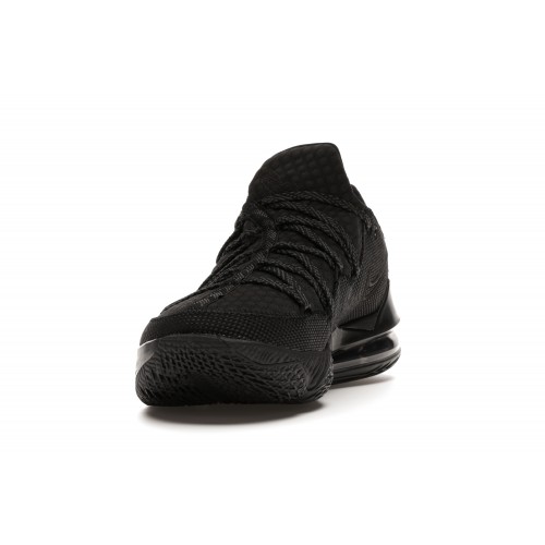 Кроссы Nike LeBron 17 Low Triple Black - мужская сетка размеров