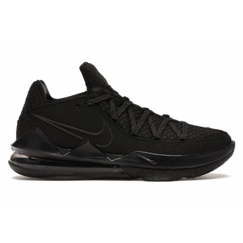 Кроссы Nike LeBron 17 Low Triple Black - мужская сетка размеров