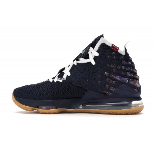 Кроссы Nike LeBron 17 College Navy - мужская сетка размеров