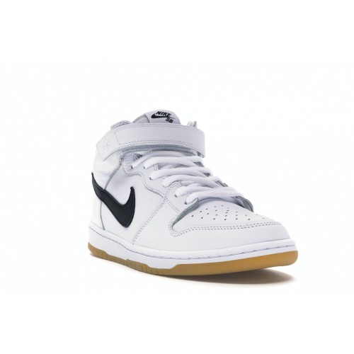 Кроссы Nike SB Dunk Mid Orange Label White - мужская сетка размеров