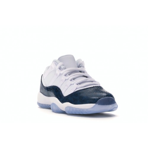 Кроссы Jordan 11 Retro Low Snake Navy (2019) (GS) - подростковая сетка размеров