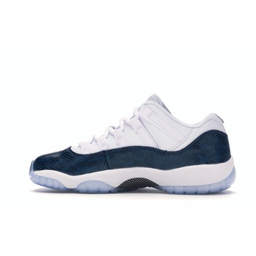 Кроссы Jordan 11 Retro Low Snake Navy (2019) (GS) - подростковая сетка размеров