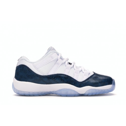 Кроссы Jordan 11 Retro Low Snake Navy (2019) (GS) - подростковая сетка размеров
