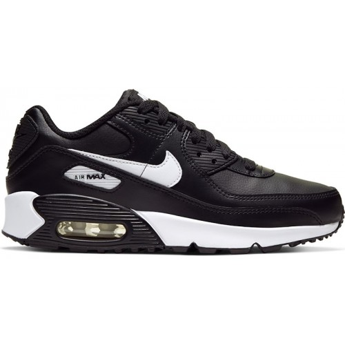 Nike Air Max 90 GS Black White - подростковая сетка размеров