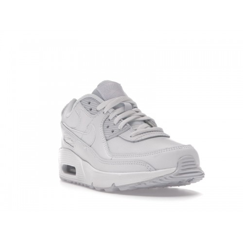 Кроссы Nike Air Max 90 Recraft Triple White (GS) - подростковая сетка размеров