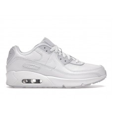 Подростковые кроссовки Nike Air Max 90 Recraft Triple White (GS)