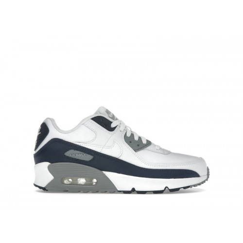 Nike Air Max 90 White Grey Obsidian (GS) - подростковая сетка размеров