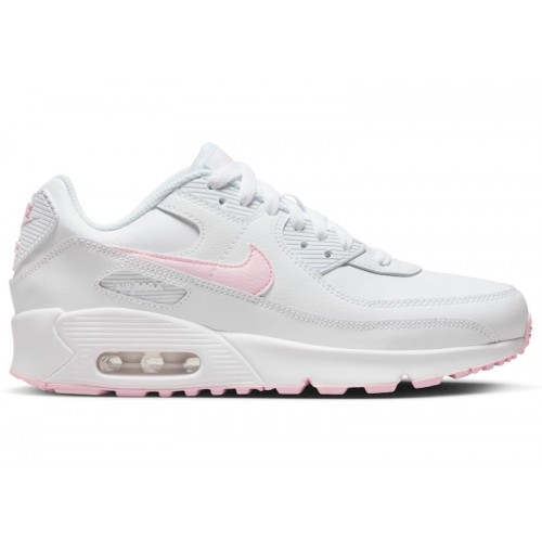 Кроссы Nike Air Max 90 LTR White Pink Foam (GS) - подростковая сетка размеров