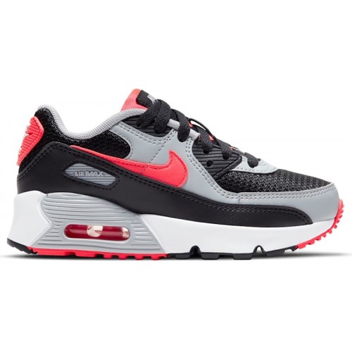Nike Air Max 90 Black Radiant Red Wolf Grey (PS) - детская сетка размеров