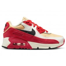 Детские кроссовки Nike Air Max 90 Leather Sesame Red Clay (PS)