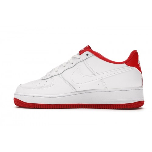 Nike Air Force 1 White University Red (GS) - подростковая сетка размеров