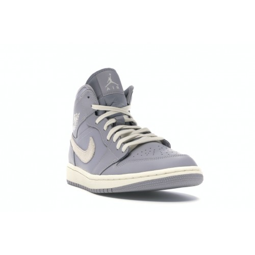 Кроссы Jordan 1 Mid Atmosphere Grey Pale Ivory (W) - женская сетка размеров