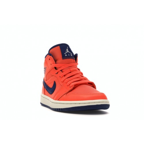 Кроссы Jordan 1 Mid Turf Orange Blue Void (W) - женская сетка размеров