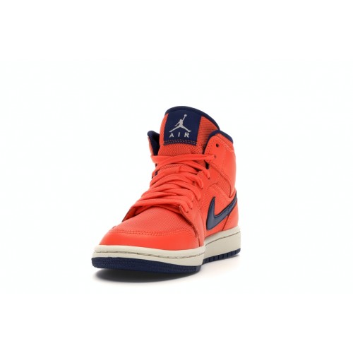 Кроссы Jordan 1 Mid Turf Orange Blue Void (W) - женская сетка размеров
