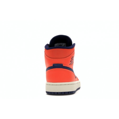 Кроссы Jordan 1 Mid Turf Orange Blue Void (W) - женская сетка размеров