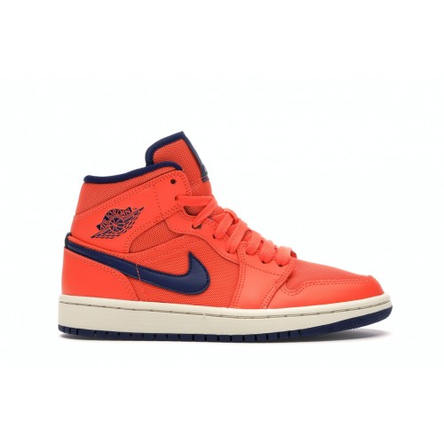 Кроссы Jordan 1 Mid Turf Orange Blue Void (W) - женская сетка размеров