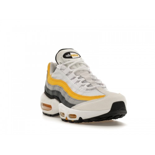 Кроссы Nike Air Max 95 White Amarillo Dark Grey - мужская сетка размеров