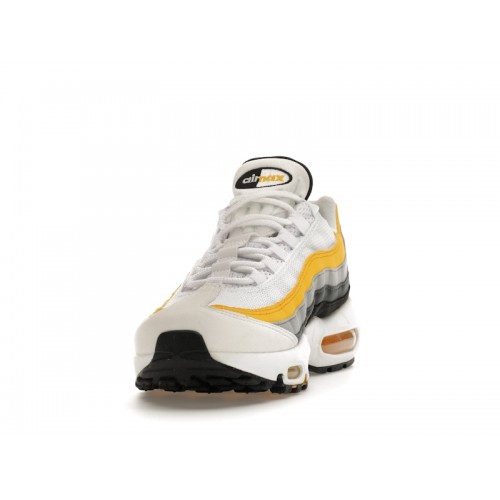 Кроссы Nike Air Max 95 White Amarillo Dark Grey - мужская сетка размеров