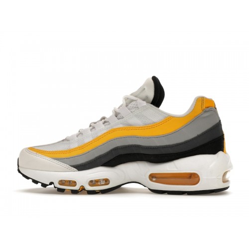 Кроссы Nike Air Max 95 White Amarillo Dark Grey - мужская сетка размеров