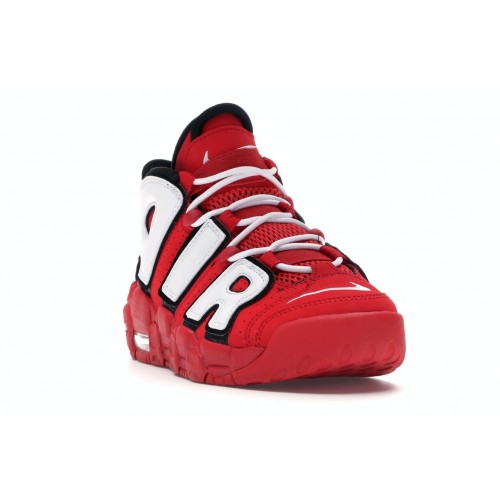 Кроссы Nike Air More Uptempo University Red Black White (GS) - подростковая сетка размеров