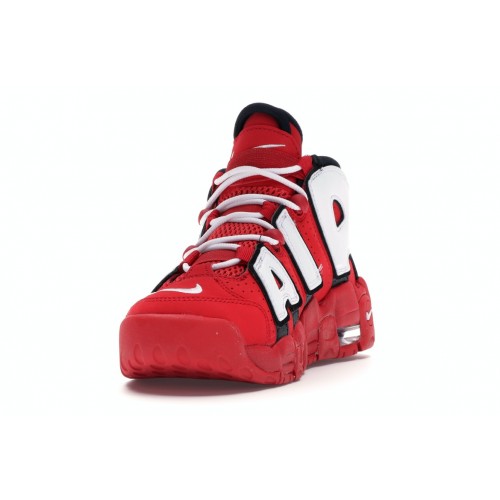 Кроссы Nike Air More Uptempo University Red Black White (GS) - подростковая сетка размеров