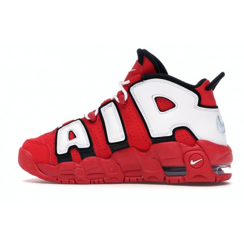 Кроссы Nike Air More Uptempo University Red Black White (GS) - подростковая сетка размеров