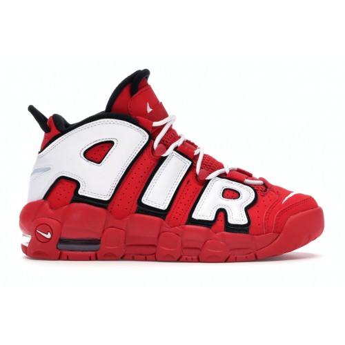 Кроссы Nike Air More Uptempo University Red Black White (GS) - подростковая сетка размеров