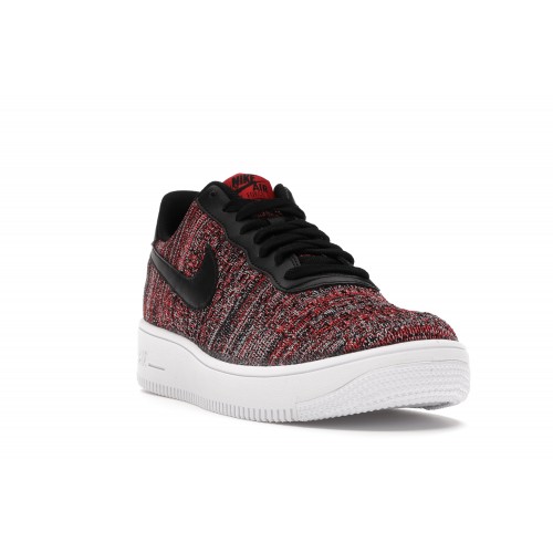 Кроссы Nike Air Force 1 Flyknit 2.0 University Red Black - мужская сетка размеров