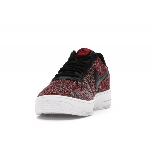 Кроссы Nike Air Force 1 Flyknit 2.0 University Red Black - мужская сетка размеров