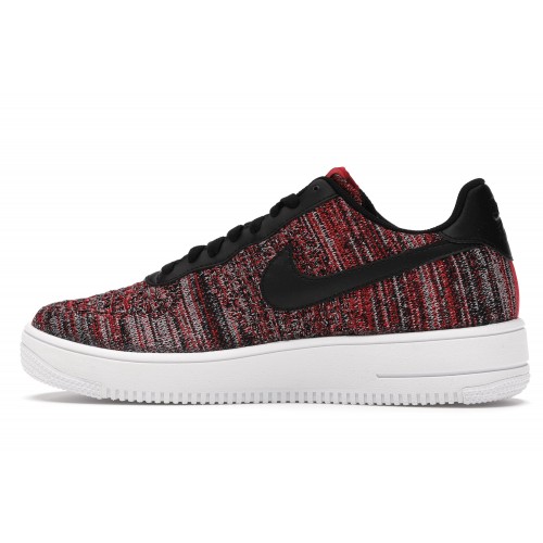 Кроссы Nike Air Force 1 Flyknit 2.0 University Red Black - мужская сетка размеров