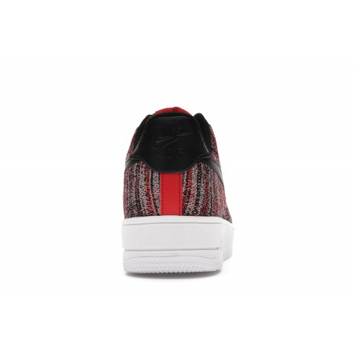 Кроссы Nike Air Force 1 Flyknit 2.0 University Red Black - мужская сетка размеров