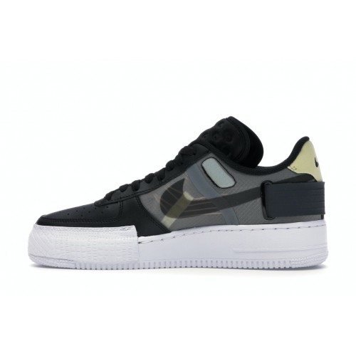 Кроссы Nike Air Force 1 Type Black - мужская сетка размеров