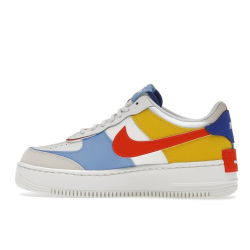 Кроссы Nike Air Force 1 Low Shadow Sail Game Royal Rush Orange University Blue (W) - женская сетка размеров