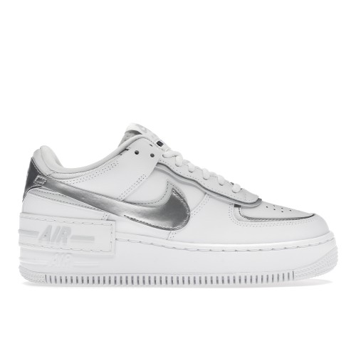 Кроссы Nike Air Force 1 Low Shadow White Pure Platinum Metallic Silver (W) - женская сетка размеров