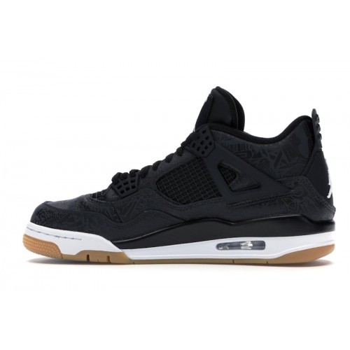 Кроссы Jordan 4 Retro Laser Black Gum - мужская сетка размеров