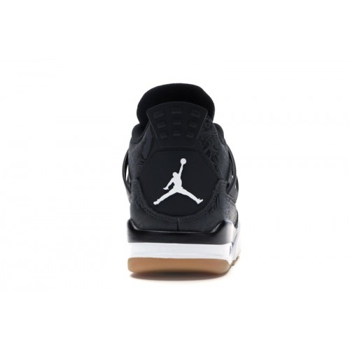 Кроссы Jordan 4 Retro Laser Black Gum - мужская сетка размеров