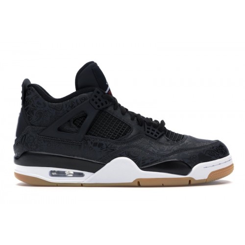 Кроссы Jordan 4 Retro Laser Black Gum - мужская сетка размеров