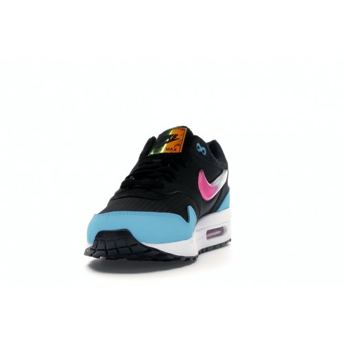 Кроссы Nike Air Max 1 Jelly Swoosh Black Fuchsia Blue Fury - мужская сетка размеров