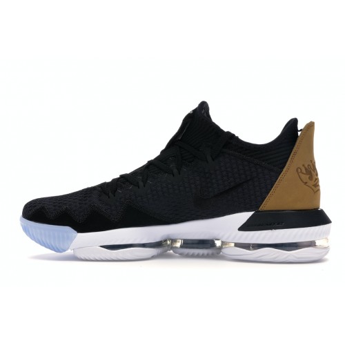 Кроссы Nike LeBron 16 Low Black Wheat Soundtrack - мужская сетка размеров