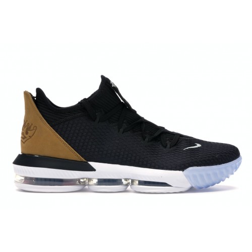 Кроссы Nike LeBron 16 Low Black Wheat Soundtrack - мужская сетка размеров