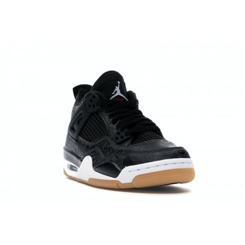 Кроссы Jordan 4 Retro Laser Black Gum (GS) - подростковая сетка размеров
