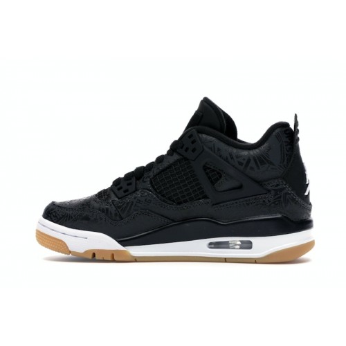 Кроссы Jordan 4 Retro Laser Black Gum (GS) - подростковая сетка размеров