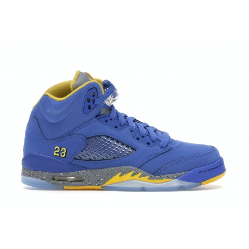 Кроссы Jordan 5 Retro Laney Varsity Royal (GS) - подростковая сетка размеров