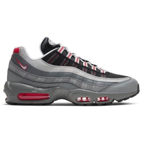 Кроссы Nike Air Max 95 Essential Particle Grey Track Red - мужская сетка размеров