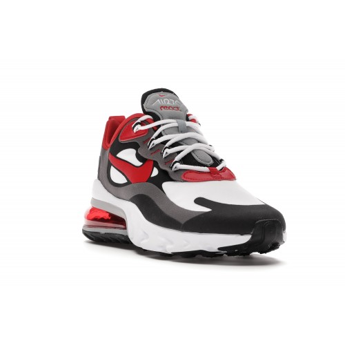 Кроссы Nike Air Max 270 React Black Iron Grey University Red - мужская сетка размеров