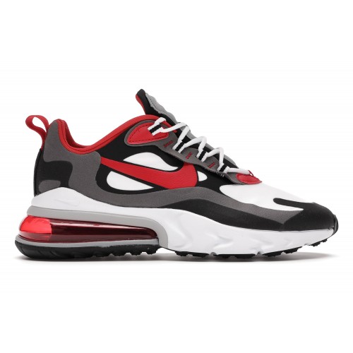 Кроссы Nike Air Max 270 React Black Iron Grey University Red - мужская сетка размеров