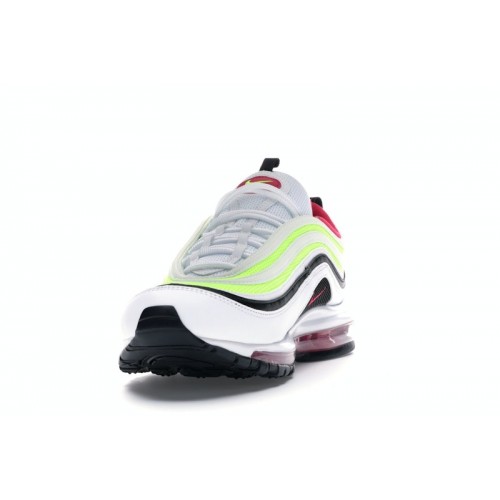 Кроссы Nike Air Max 97 White Black Volt Rush Pink - мужская сетка размеров